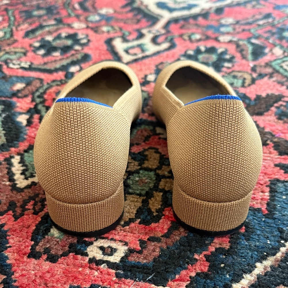 Rothy's Two-Tone High Point Knit Pumps in Beige, Black - Picture 3 of 5